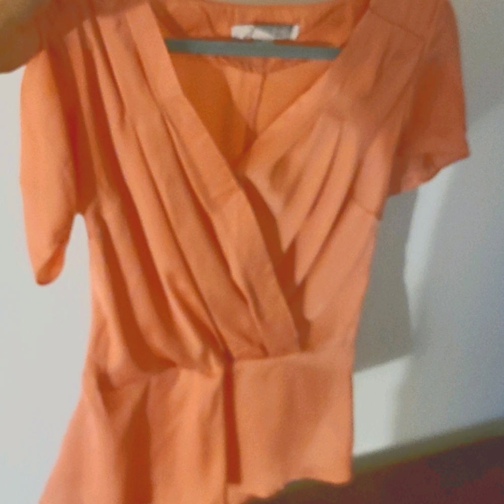 Pleated Wrap Peplum Blouse